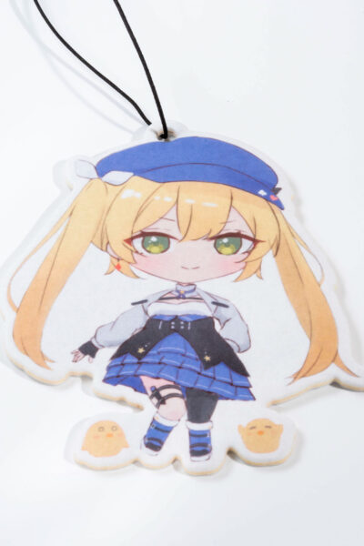 Hanging air freshener featuring the Vtuber, Dokibird